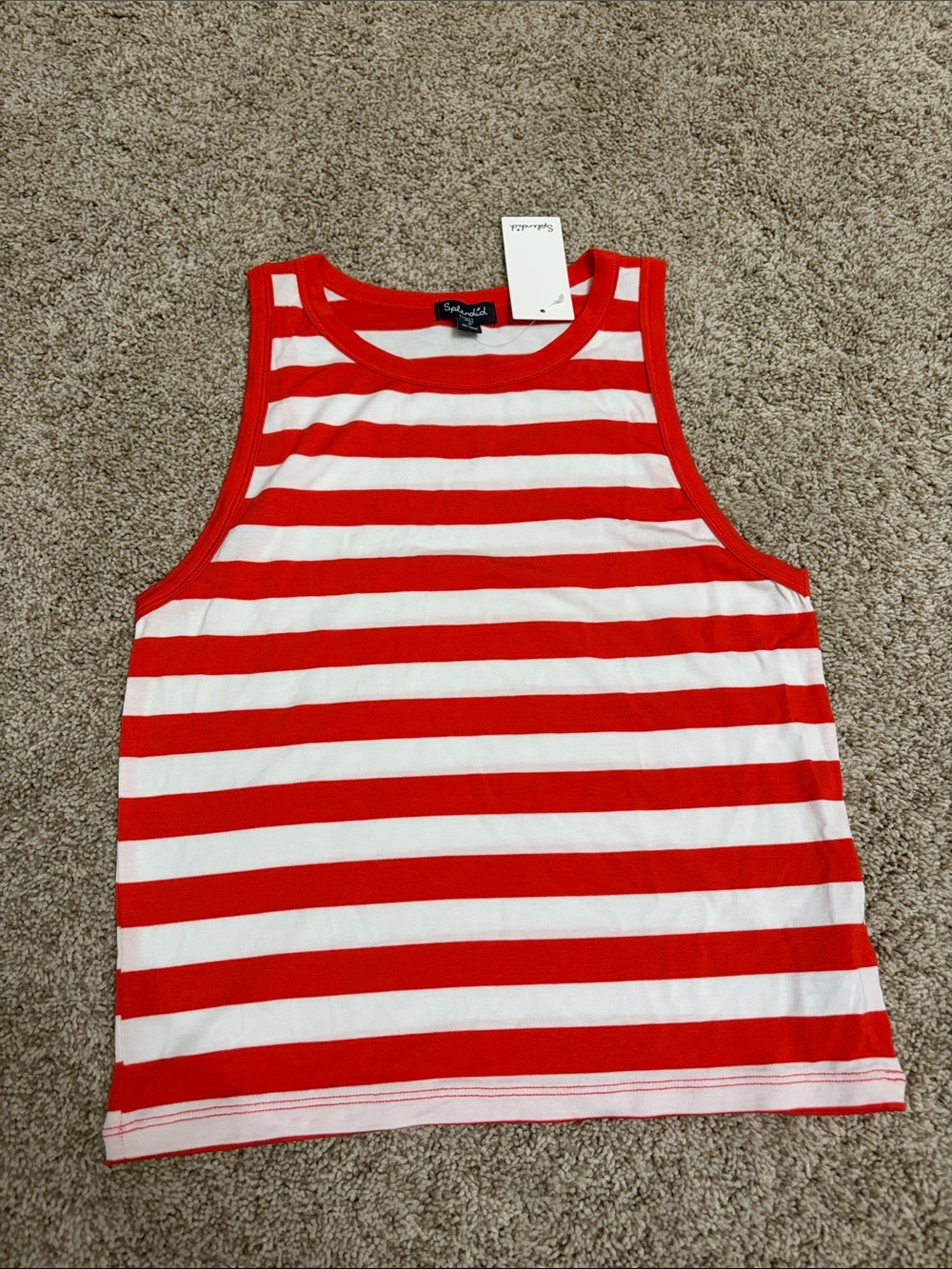 Splendid Red and White Striped Tank Top